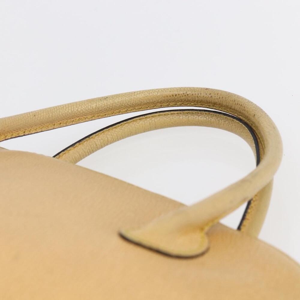CELINE Hand Bag Leather 2way Yellow Gold Auth bs29816 - Picture 8 of 16